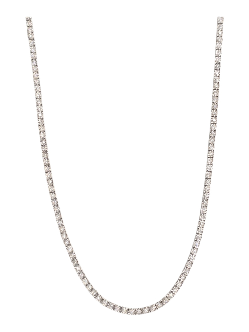925 Sterling Silver Lab Grown Diamond Chain 2.8mm 18 Inches